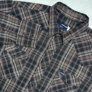 Wrangler USA Plaid Button Down Shirt Mens XL Long Sleeve Western Workwear